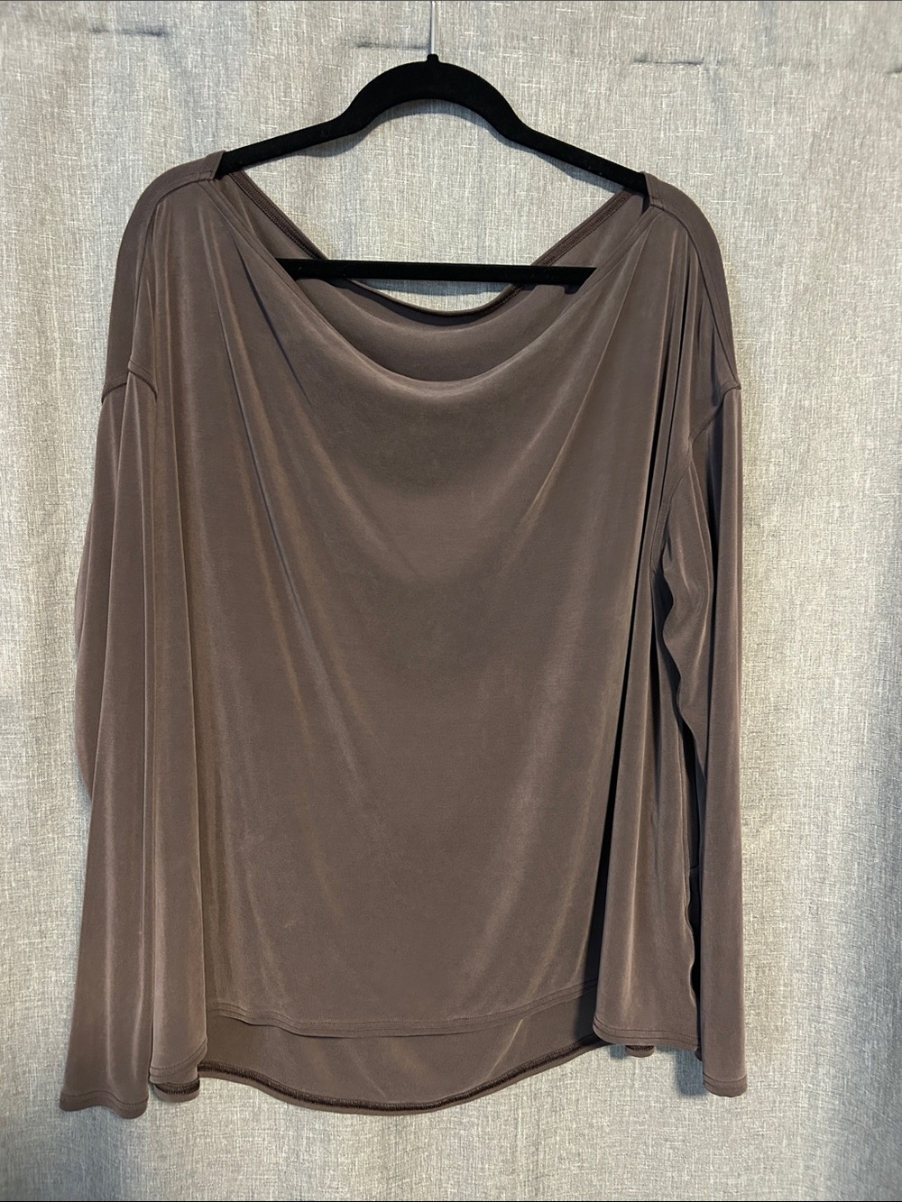 lululemon athletica Long-Sleeve Draped Neck Top - Taupe Brown